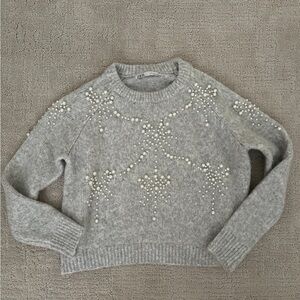 Zara Pearl Sweater Grey